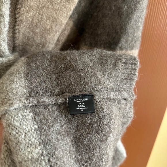 Jenni Kayne Wool Alpaca Yak Blend Striped Belted Long Cardigan Coat - Picture 5 of 7